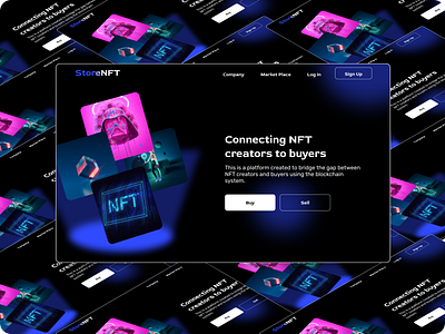NFT Hero-section design 3d design branding figmaafrica figmadesign graphic design nft uiux