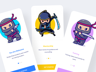 Design Ninja Mobile App animation app figmadesign illustration logo ui