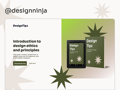 A hero section design for an ebook landing page