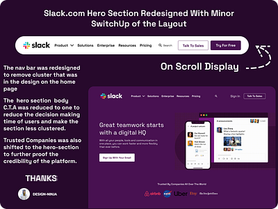 Slack Hero Section Redesigned design figma figmaafrica figmadesign graphic design herosection ui ux