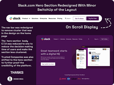 Slack Hero Section Redesigned