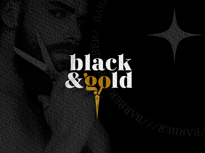 Black&Gold Barbershop branding design icon identity illustration logo logodesign logotype vector