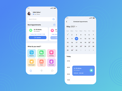 Medical app by Zahra Arafati on Dribbble