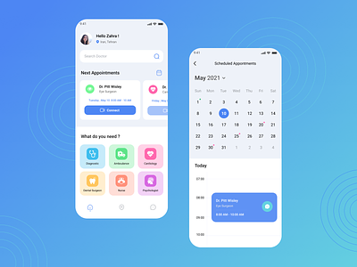 Medical app app appointment design figma flatdesign medical medical app ui ui design uidesign uiux user experience user interface ux ux design uxdesign vector