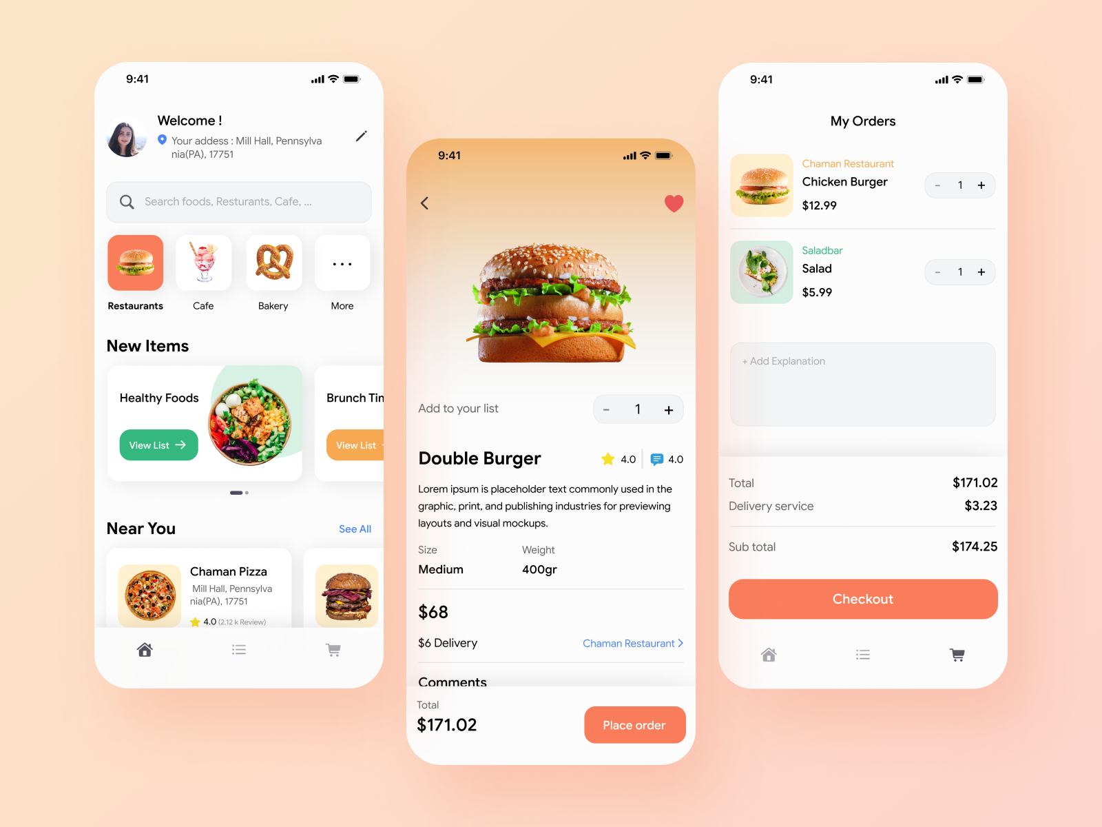 Food App by Zahra Arafati on Dribbble