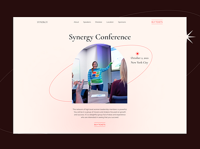 Landing page for Synergy Conference in New York city. app branding design font graphic design icon identity landing typography ui ux vector web web design