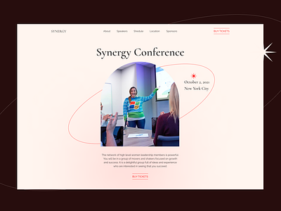 Landing page for Synergy Conference in New York city.