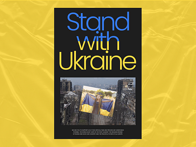 Stand with Ukraine concept creative design donation ukraine poster putin stand with ukraine stop war typography ui ukraine war