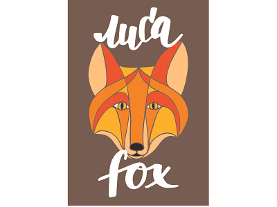 Fox animal bright collage fairy tale fox hand lettering head illustration lettering letters mosaic orange pieces russia russian