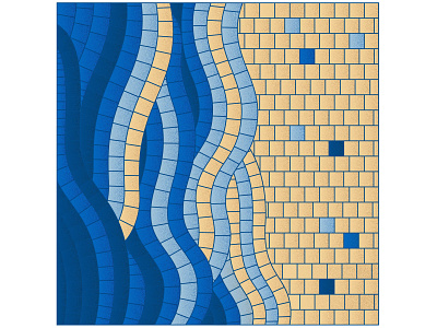 Blue mosaic waves