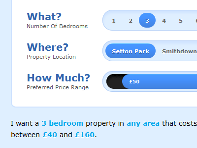 Rooms4U UI price range search slider