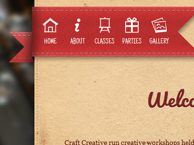 Craft Creative Corner Detail hand drawn iconography icons navigation ribbon stitch texture
