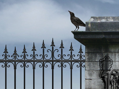 The Crow background crow photorealism pillar sky stone