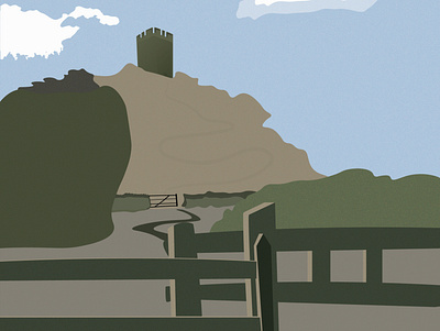 Brentor architecture castle flat illustration texture