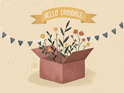 HELLO, DRIBBBLE celebrate illustration invite