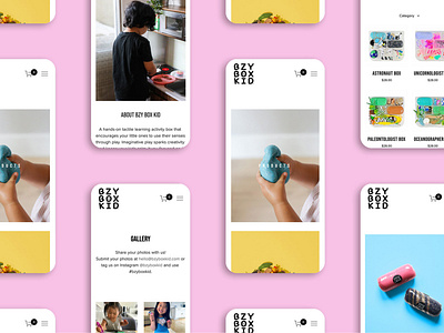 Bzy Box Kid Mobile Website Design