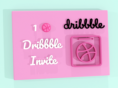 Dribbble Invite 2 3d 3d art 3dillustration branding dribbbleinvite invitation invite invite giveaway logo