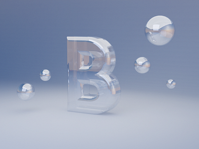 B for Bubbles - 36 days of type 36daysoftype 3d 3d art 3dillustration alphabet blue branding bubble design font fonts invite logo soap typo typogaphy typographic writing