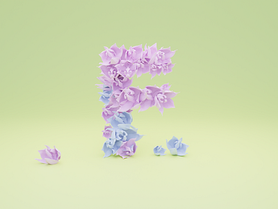 F for Flower - 36 days of type 36daysoftype 3d 3d art 3dillustration branding flower font font design fonts illustration logo typogaphy