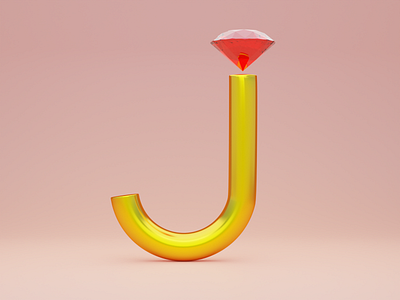 J for Jewellery - 36 days of type 36 days of type 36daysoftype 3d 3d art 3dillustration branding font font design fonts illustration jewellery jewelry logo typogaphy