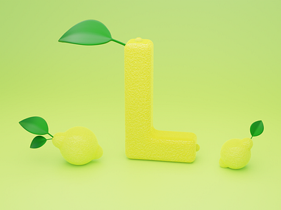 L for Lemon - 36 days of type 36daysoftype 3d 3d art 3dillustration branding font font design fonts illustration logo typogaphy