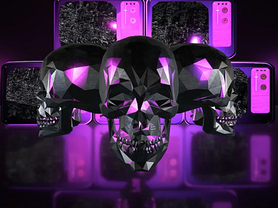 Skull artwork 3d 3dartwork 3dmodel aftereffects c4d cinema4d frame lighting neon photorealistic skull skullart texturing