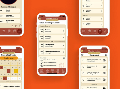 Hogwarts School App app figma harry potter hogwarts iphone mockup