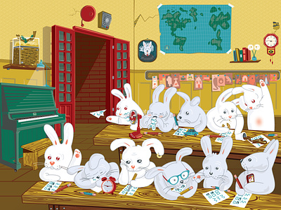 Hop Quiz bunny characterdesign children book illustration childrens book childrens illustration design freelance illustration illustrator rabbit typography vancouver vector