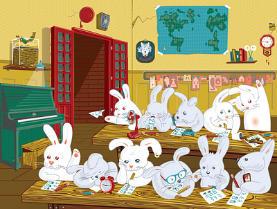 Hop Quiz bunny characterdesign children book illustration childrens book childrens illustration design freelance illustration illustrator rabbit typography vancouver vector