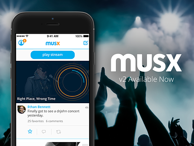 Musx 2.0 Released! app app design design feed music musx preview savvy apps social