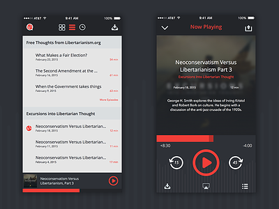 Cato List View & Player View animation app design cato design experience interface list podcast savvy apps sketch ux