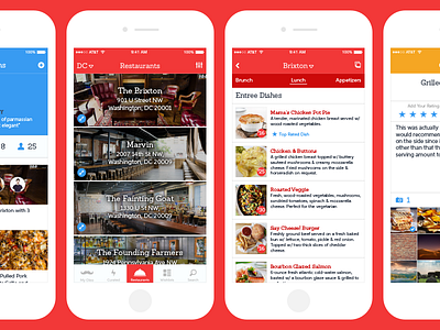 Oleo User Interface app design design experience interface list oleo profile restaurant savvy apps sketch ux