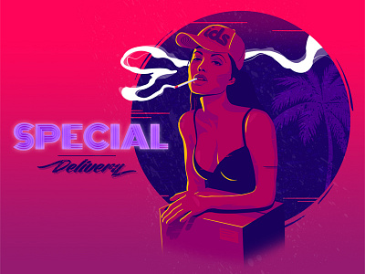 Special Delivery 1 babe cigarette delivery font girl ids palmtree pink smoke special typography