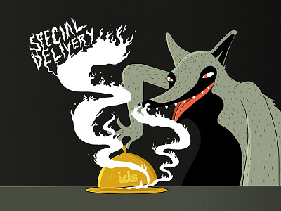 Special Delivery 2 character. dark delivery font food ids smell smile table typography wetransfer wolf