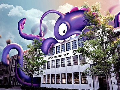 Special Delivery 3 alien building digital eat eye ids purple sea squid tentacles trees