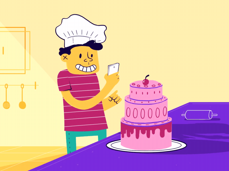 Bake a cake ae animation bakery cake character character animation chef gif iphone kid photograph pie