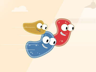 Bacteria Invading! amoeba bacteria character character design creatures germs illustration microbes organisms sweet