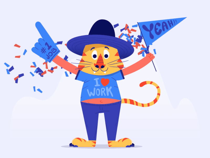 Tiger Mascot animal character animation character design confetti gif hat mascot mexican party tiger tiger animation
