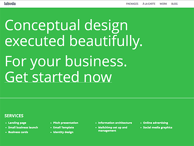 New Labirda site conceptual design labirda landing page marketing ui user interface
