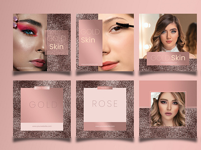 Gold Beauty Instagram Post Template beauty product best instagram templates free cosmetics instagram banner instagram post instagram post banner instagram template models templatedesign