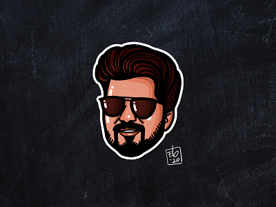 Actor Vijay's Master Sticker elo illustration movies procreate sticker