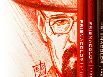 Color pencil sketch of Bryan Cranston from Breaking bad breaking bad drawing elo elodrawz illustration prismacolor