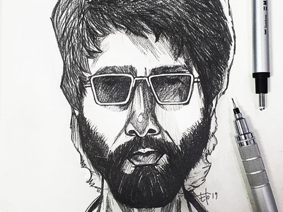 Pencil sketch of Shahid Kapoor from the movie Kabir Singh dailyketch elocaricatures elodrawsthings inktober pencilsketching sketching