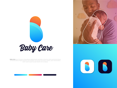 Modern Logo Design for Baby Care | By NH Tushar | B letter logo