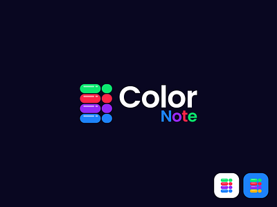 Color Note Modern logo | By NH Tushar | Color note log