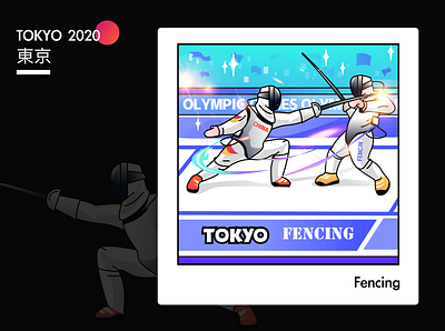 Fencing design fencing illustration olympic games sports tokyo2020