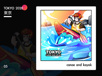 canoe and kayak canoe and kayak design illustration olympic games olympics sports tokyo2020 ui