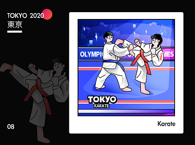 Karate design icon illustration karate olympic games olympics sports ui