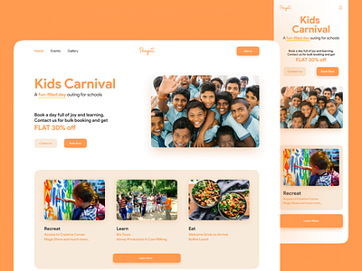 Kids Carnival Web Design aesthetic children clean india kids minimal modern design pop colors ui design web page website