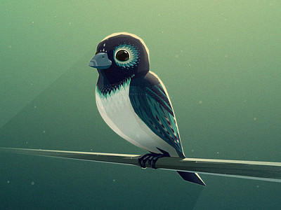 Bird almost flat bird character character design illustration